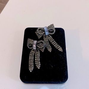 Dazzling Bow Dangling Earrings